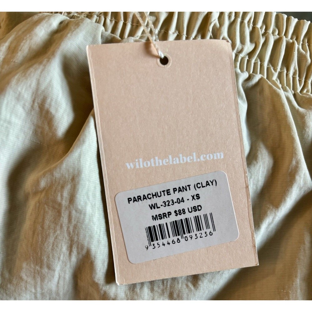Wilo The Label Parachute Pant Clay Beige Nylon Mesh Lined Joggers Women’s XS NWT - Picture 8 of 9
